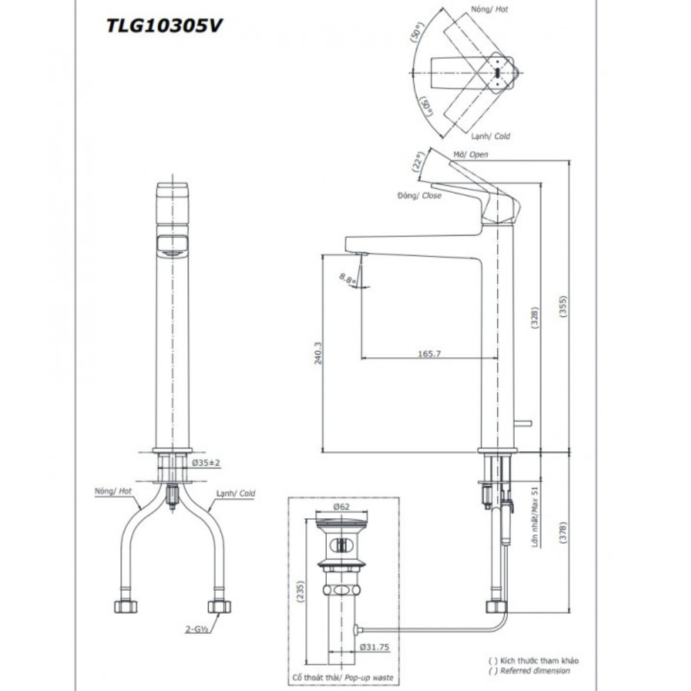 Vòi rửa mặt lavabo TOTO TLG10305V
