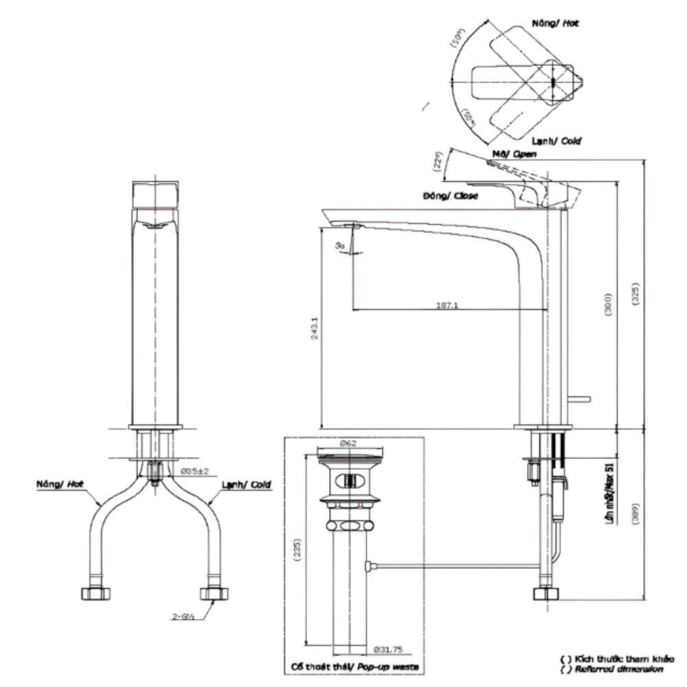 Vòi rửa mặt lavabo TOTO TLG07305V