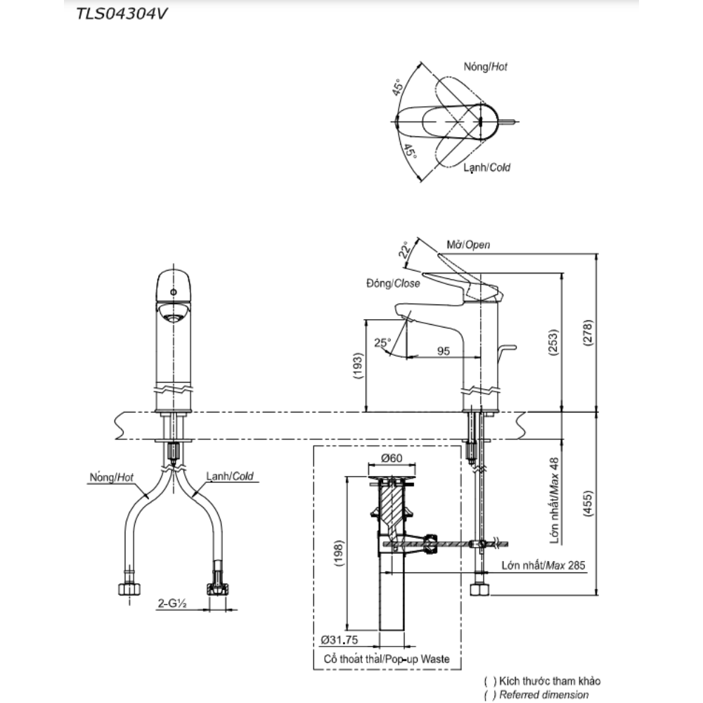 Vòi rửa mặt lavabo TOTO TLS04304V