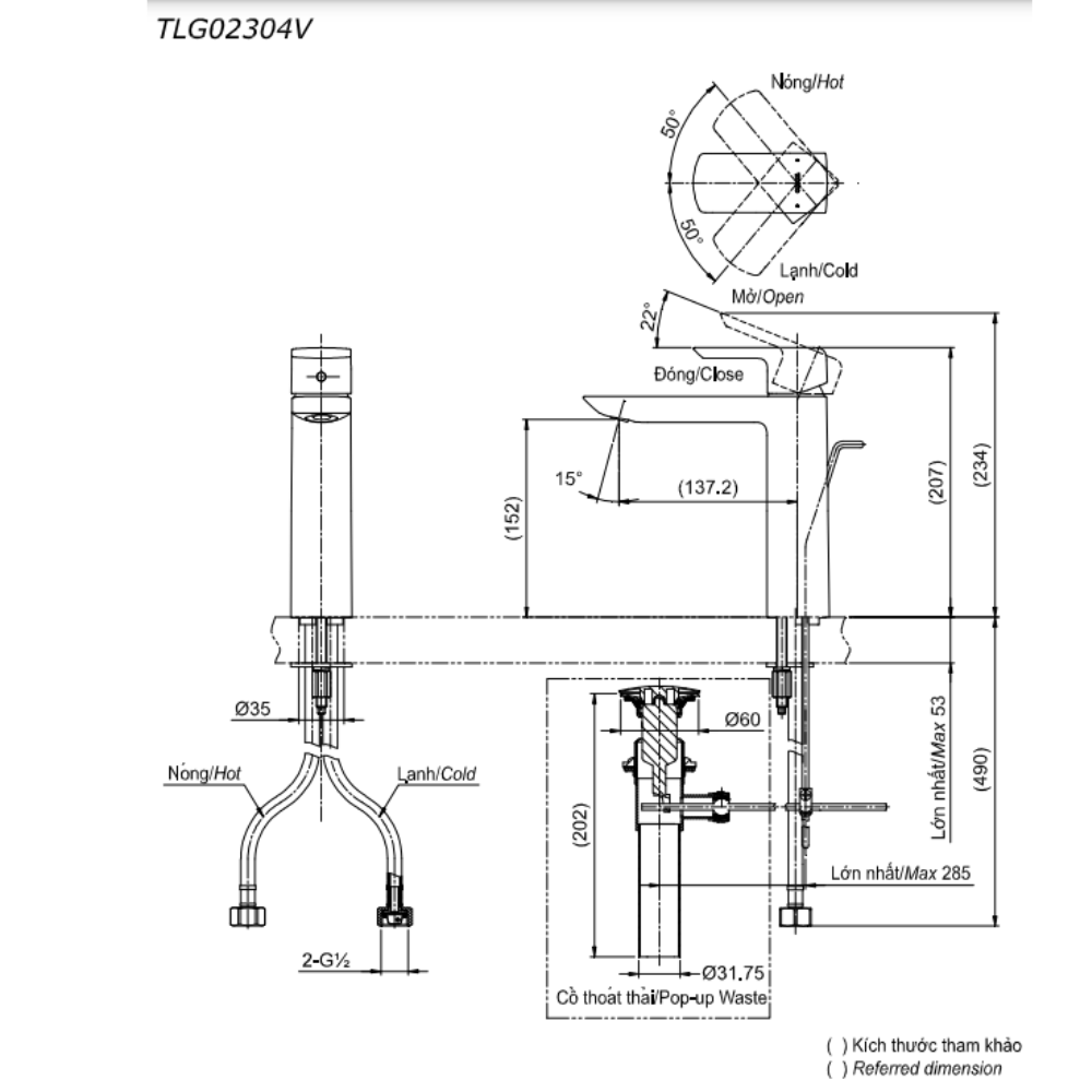 Vòi rửa mặt lavabo TOTO TLG02304V