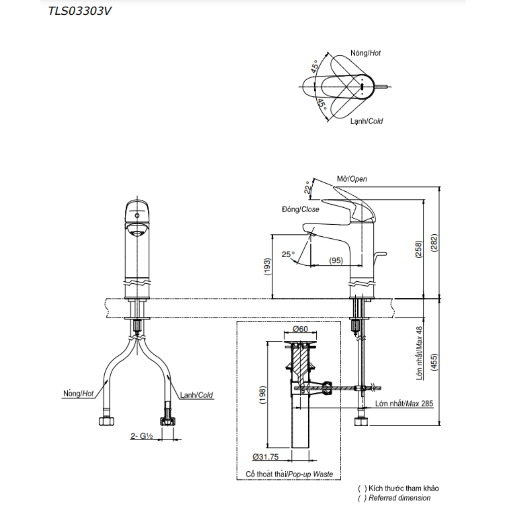 Vòi rửa mặt lavabo TOTO TLS03303V