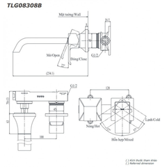 Vòi chậu gắn tường TOTO TLG08308BA (Mã cũ TLG08308B)
