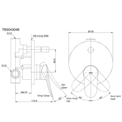 Van điều chỉnh nóng lạnh TOTO TBS04304B