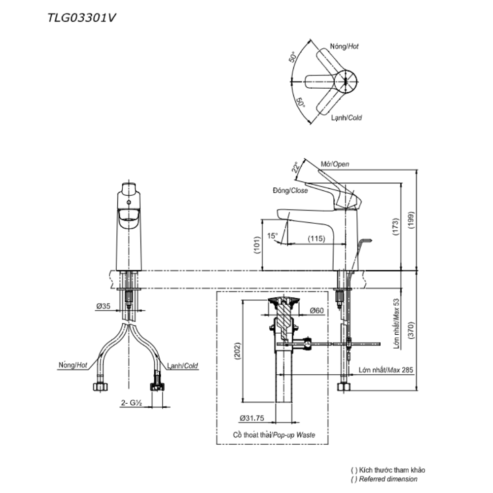 Vòi rửa mặt lavabo TOTO TLG03301V