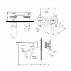 Vòi chậu gắn tường TOTO TLG03307B (Vòi ngắn)