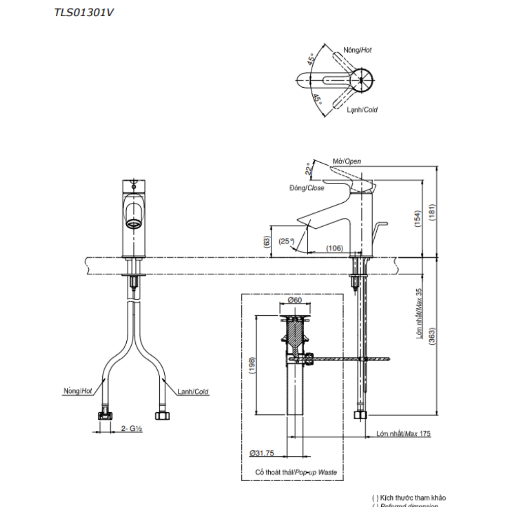 Vòi rửa mặt lavabo TOTO TLS01301V