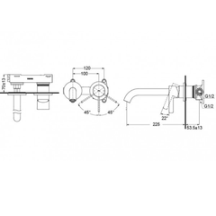 Vòi chậu gắn tường TOTO TLG11308B