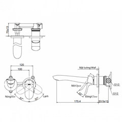 Vòi chậu gắn tường TOTO TLG01311BB (TLG01311B)
