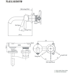 Vòi chậu gắn tường TOTO TLG11307BA (Mã cũ TLG11307B)