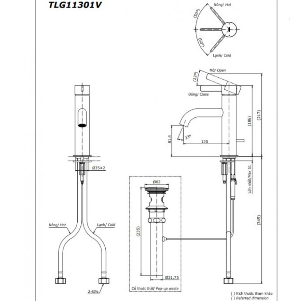 Vòi rửa mặt lavabo TOTO TLG11301V