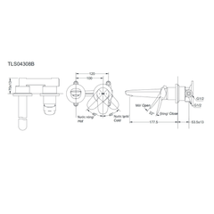 Vòi chậu gắn tường TOTO TLS04308B (Vòi ngắn)