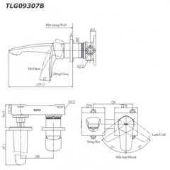 Vòi chậu gắn tường TOTO TLG09307BB (Mã cũ TLG09307B)