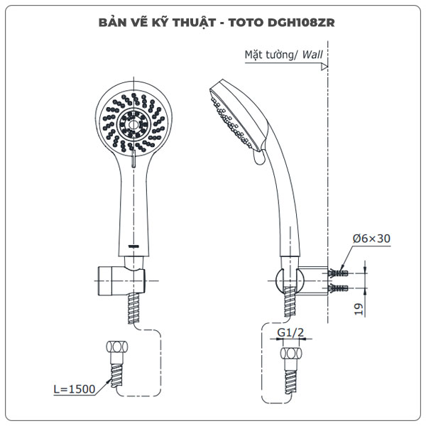 Bát sen cầm tay TOTO DGH108ZR