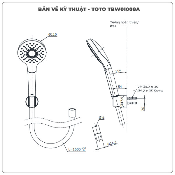 Bát sen cầm tay TOTO TBW01008A