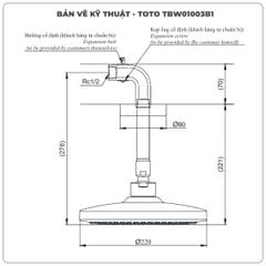 Bát sen gắn trần TOTO TBW01003B1