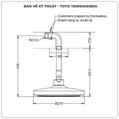 Bát sen gắn trần TOTO TBW02003B1A