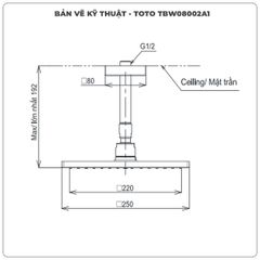 Bát sen gắn trần TOTO TBW08002A1