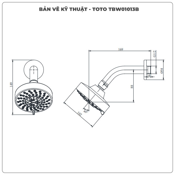 Bát sen gắn tường TOTO TBW01013B