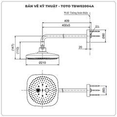 Bát sen gắn tường TOTO TBW02004A