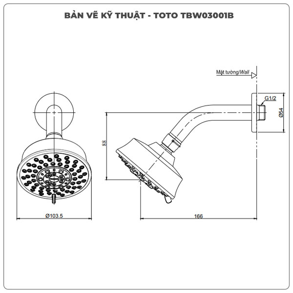 Bát sen gắn tường TOTO TBW03001B