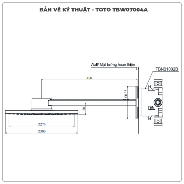 Bát sen gắn tường TOTO TBW07004A/TBN01002B