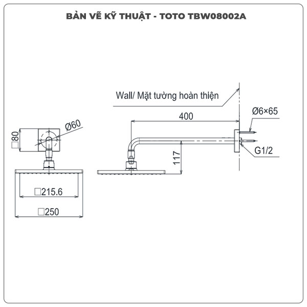 Bát sen gắn tường TOTO TBW08002A