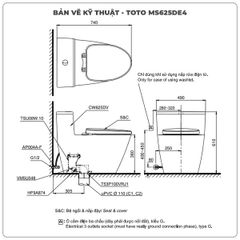 Bồn cầu nắp rửa cơ TOTO MS625DE4