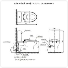 Bồn cầu nắp rửa điện tử TOTO CS320DRW11