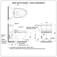 Bồn cầu nắp rửa điện tử TOTO CS767RW11