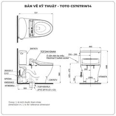 Bồn cầu nắp rửa điện tử TOTO CS767RW14