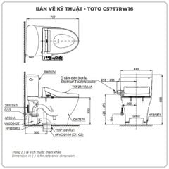 Bồn cầu nắp rửa điện tử TOTO CS767RW16
