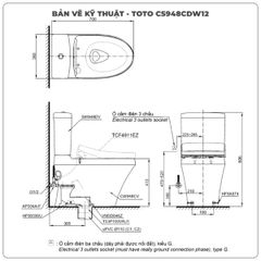 Bồn cầu nắp rửa điện tử TOTO CS948CDW12