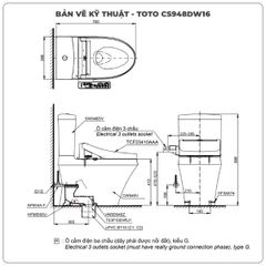 Bồn cầu nắp rửa điện tử TOTO CS948DW16