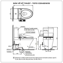 Bồn cầu nắp rửa điện tử TOTO CS948DW18
