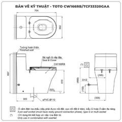 Bồn cầu nắp rửa điện tử TOTO CW166RB/TCF33320GAA