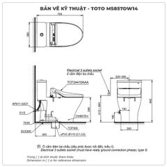 Bồn cầu nắp rửa điện tử TOTO MS857DW14
