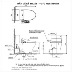 Bồn cầu nắp rửa điện tử TOTO MS857DW16