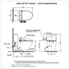 Bồn cầu nắp rửa điện tử TOTO MS857DW18