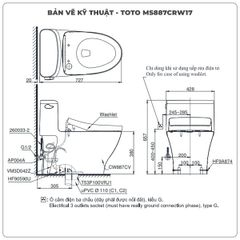 Bồn cầu nắp rửa điện tử TOTO MS887CRW17