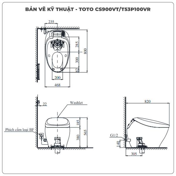 Bồn cầu NEOREST TOTO CS900VT/T53P100VR