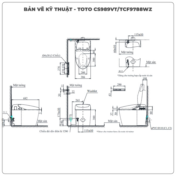 Bồn cầu NEOREST TOTO TOTO CS989VT/TCF9788WZ/T53P100VR