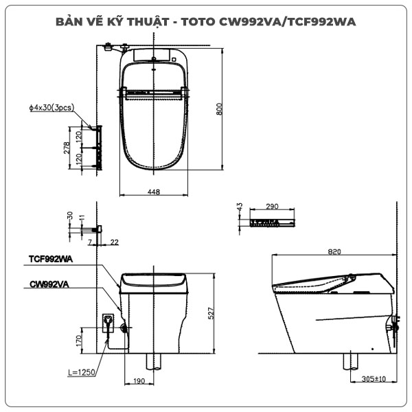 Bồn cầu NEOREST TOTO CW992VA/TCF992WA/T53P100VR