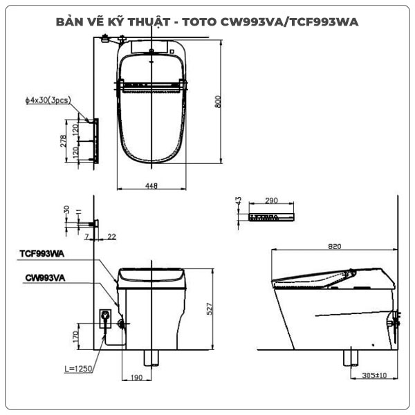 Bồn cầu NEOREST TOTO CW993VA/TCF993WA/T53P100VR