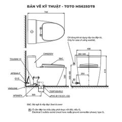 Bồn cầu TOTO 1 khối MS625DT8