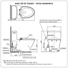 Bồn cầu 1 khối TOTO MS887RT2 (Nắp TC393VS)
