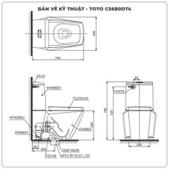 Bồn cầu TOTO 2 khối CS680DT4 (Nắp TC375CVK)
