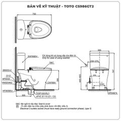 Bồn cầu TOTO 2 khối CS986GT2