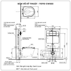 Thân bồn cầu treo tường TOTO CW553/TC384CVK