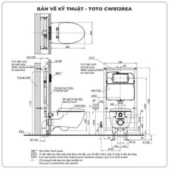 Bồn cầu treo tường TOTO CW812REA/TCF4911EZ/WH172AAT/MB175M nắp điện tử