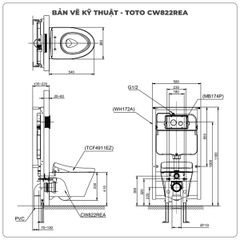 Bồn cầu treo tường TOTO CW822REA/TCF4911EZ/WH172AT/MB175M nắp điện tử